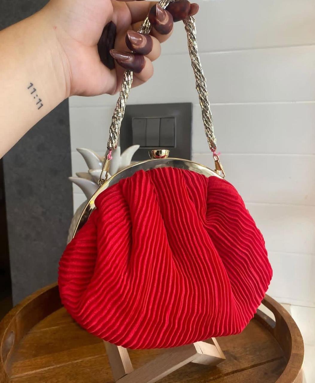 PLEATED MINI BAGS - RED