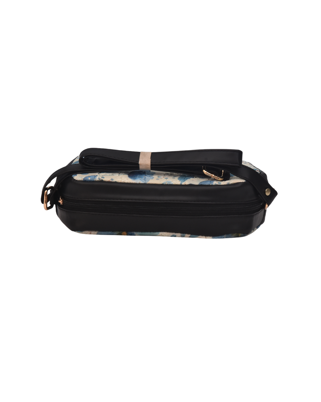 Blaue Schultertaschen mit Blumenmuster