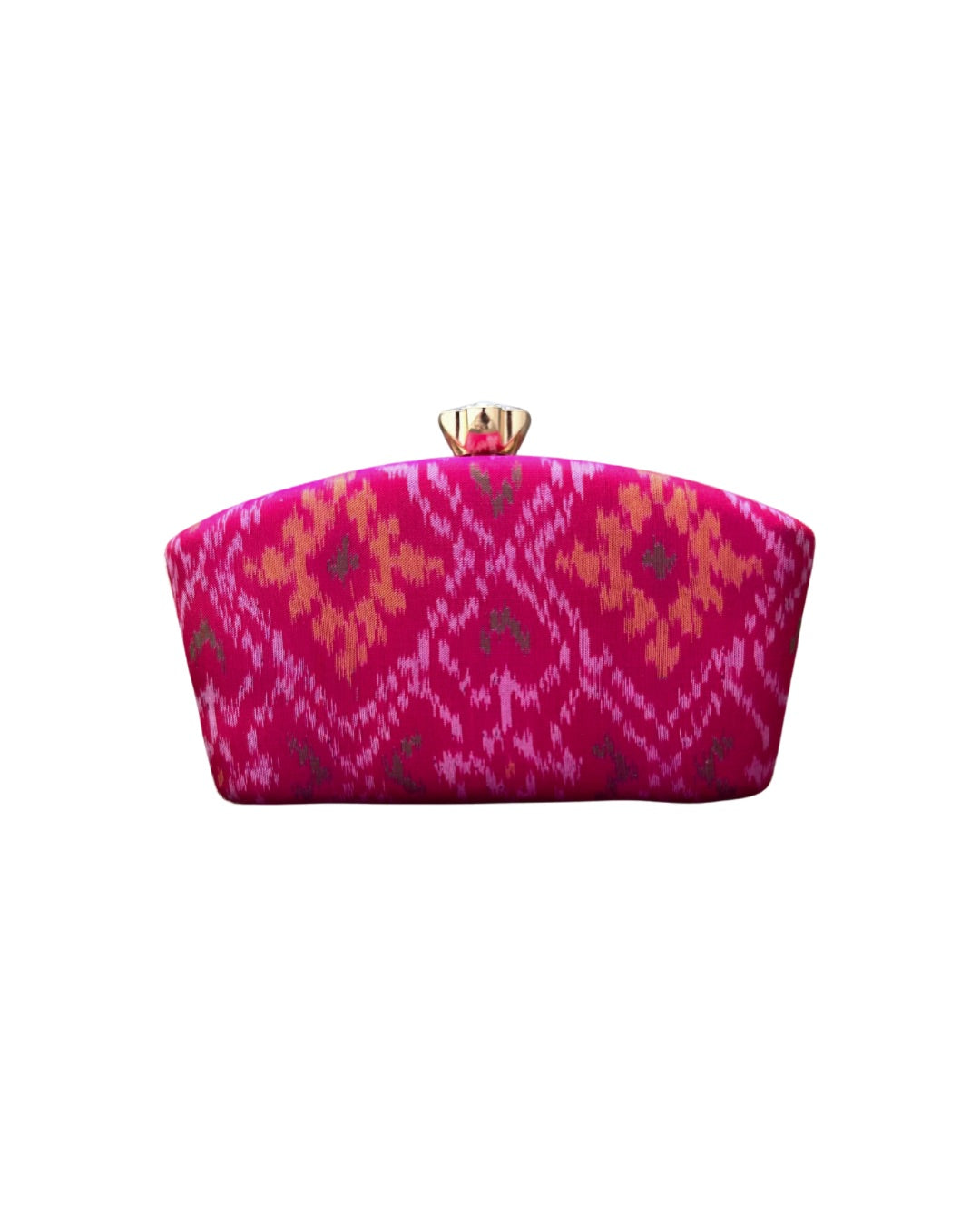 Ikat box clutch - Pink