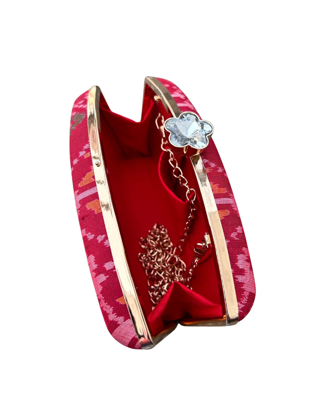 Ikat box clutch - Red
