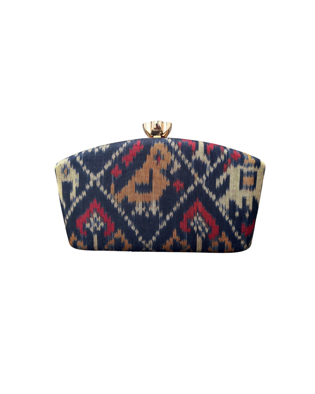 Ikat box clutch - Black