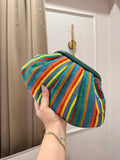 Multicolour knitted cosmetic pouch makeup bag for women by Sache