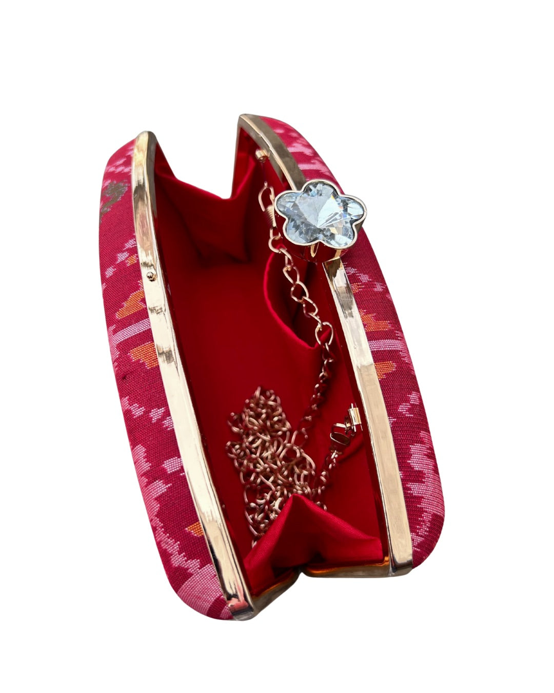 Ikat box clutch - Pink