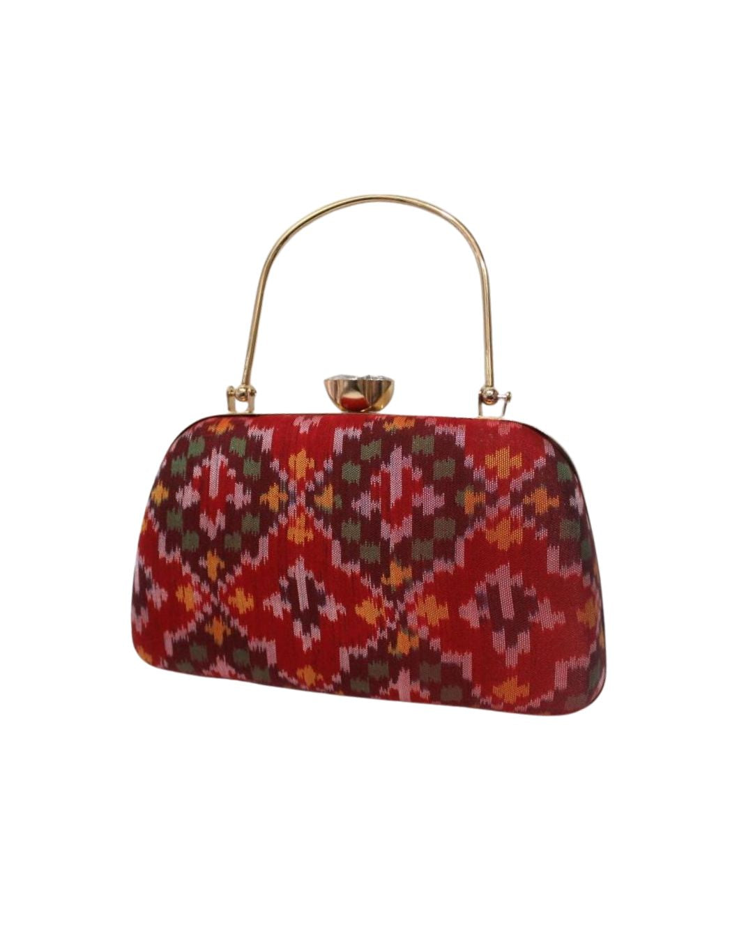 IKAT Handcrafted Clutch – Elegant Festive Statement | Red