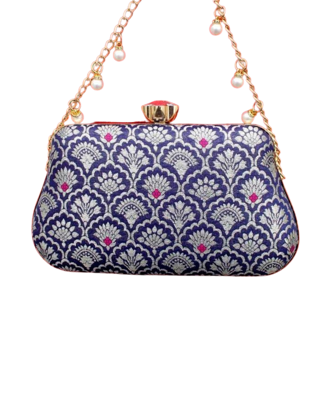 Banarasi Handcrafted Clutch – Elegant Festive Statement | Blue