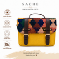 Sache Mustard Kilim Weave Mini Satchel – Handwoven Crossbody Bag