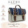 Sache Sage Green Ikat Flap Mini Satchel – Handwoven Crossbody Bag