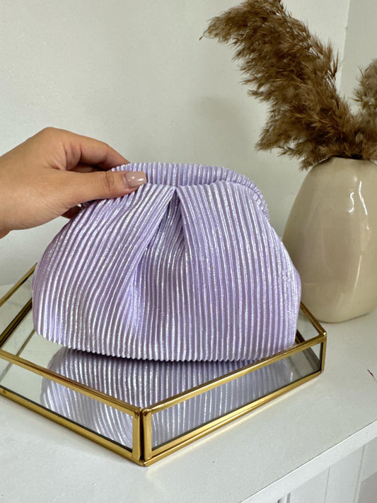 PLEATED MINI BAGS - LILAC CLUTCH BAG