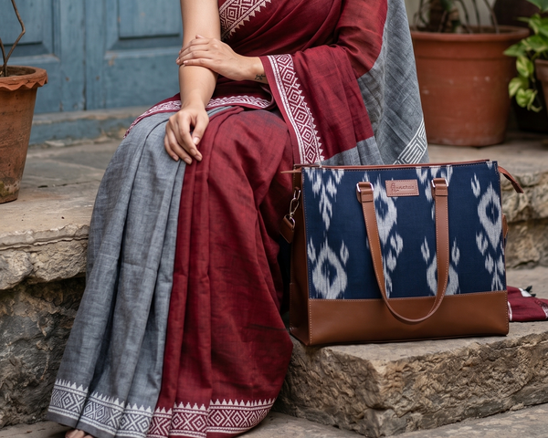 Workbag for Office - Women Handbags - Everyday Tote - Handcrafted in India - Ikat