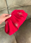 Organza Zari Floral Batua Clutch Bag – Tomato Red | Ethnic Potli Purse