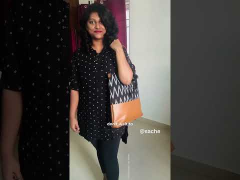 Sache Ikat Office Tote Bag - Stylish laptop Tote Bag -Black